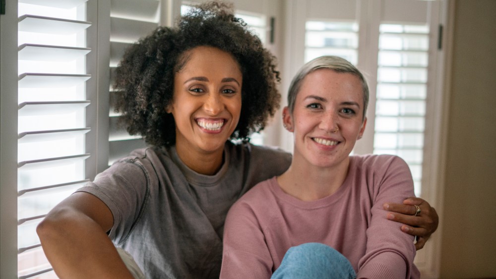 Bi-racial lesbian couple